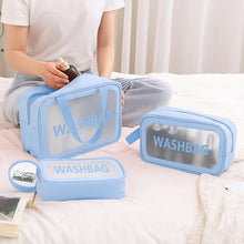 3-in-1 Waterproof Transparent Travel Toiletry Bag Set (3 Pc)