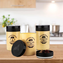 Accurate Seal Tea Sugar Coffee Container - 3 Pcs Plastic Damru Shaped Tea, Coffee, Sugar Canisters Jar, New Airtight Food Seal Containers for Salt, Dry Fruit, Grocery Multicolor (3 Pcs Set)