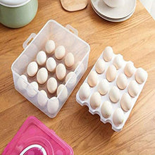 2Layer, 32 Grid Egg Tray with Lid Egg Carrier Holder for Refrigerator, Food Storage Container with Handle (1 Pc )