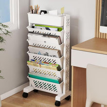 Rotatable Plastic Rolling Bookshelf & Storage Rack