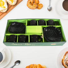 Sweet Buzz 8-Piece Seashell Ceramic Cup Set – Ideal for Home & Gifts