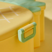 Kids Lunch Box Cute Pineapple Shaped Bento Box with Fork Spoon Snack Container Microwave Portable Office Lunch Box (1 Pc / With Spoon & Fork)