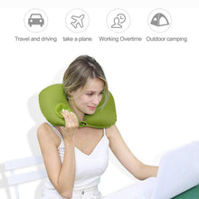 Inflatable & Foldable, Pillow U Shape Air Cushion Travel Pillow, Travel Business Trip Neck Pillow for Long Trips, Ideal for Men & Women Portable, and Perfect for Backpacking, Car Camping, and Even Airplane Travel