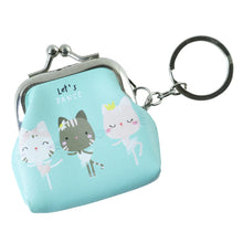 Cartoon Cat Mini Coin Purse Keychain (1 Pc)