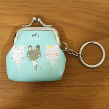 Cartoon Cat Mini Coin Purse Keychain (1 Pc)