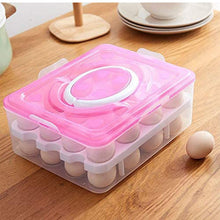 2Layer, 32 Grid Egg Tray with Lid Egg Carrier Holder for Refrigerator, Food Storage Container with Handle (1 Pc )