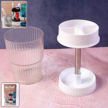 Rotating Bathroom Toothbrush Holder Stand with Organizer Tray & Cup (1 Pc)