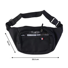 Multi-Pocket Black Waist Bag