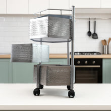 3-Layer Hexagon Kitchen Trolley with Wheels (1 Pc)