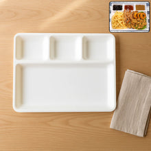 4-Compartment Rectangular Meal Serving Tray (White)