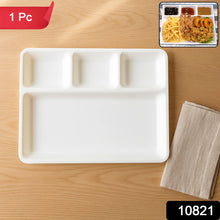 4-Compartment Rectangular Meal Serving Tray (White)
