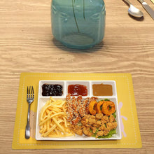 4-Compartment Rectangular Meal Serving Tray (White)