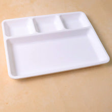 4-Compartment Rectangular Meal Serving Tray (White)