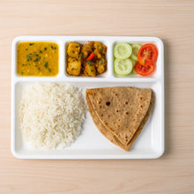 4-Compartment Rectangular Meal Serving Tray (White)