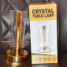 Luxury Crystal Sparkle Bedside Lamp with Golden Metal Base