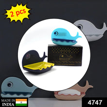 Wall Mounted Fish Design Plastic Soap Case with Drain (2 Section)