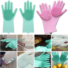 Silicone Cleaning Gloves with Built-in Scrubber – Multipurpose Magic Wash Gloves