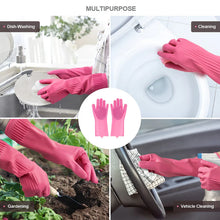 Silicone Cleaning Gloves with Built-in Scrubber – Multipurpose Magic Wash Gloves