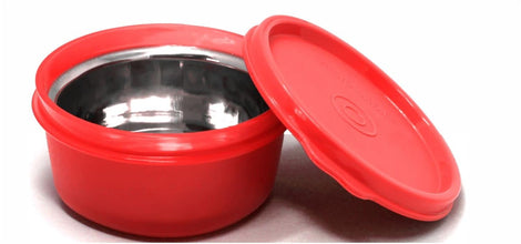Varmora Magnum Round Container | Plastic Exterior with Stainless Steel Interior | Airtight Lid | FDA Approved