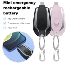 Mini Keychain Power Bank 1500mAh – Type-C Fast Charger for Android
