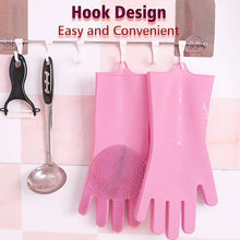 Silicone Cleaning Gloves with Built-in Scrubber – Multipurpose Magic Wash Gloves