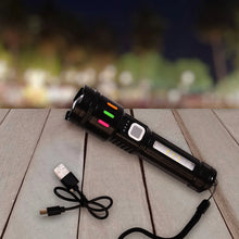 USB Rechargeable LED Zoom Torch Light with High Lumens (1 Pc)