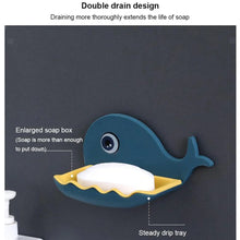 Wall Mounted Fish Design Plastic Soap Case with Drain (2 Section)