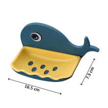 Wall Mounted Fish Design Plastic Soap Case with Drain (2 Section)