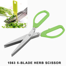 5-Blade Stainless Steel Herb Scissors with Cleaning Comb