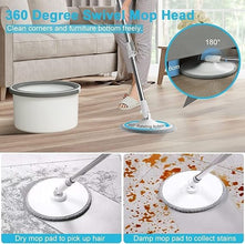Microfiber Spin Mop & Bucket Set – Includes Wringer, Dual Water Separation System (Clean & Dirty Water), and 2 Replaceable Mop Heads for Easy Floor Cleaning