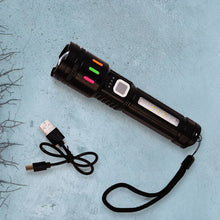 USB Rechargeable LED Zoom Torch Light with High Lumens (1 Pc)