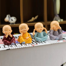 Baby Buddha Monk Showpiece Set for Home & Office Decor (4 Pc)
