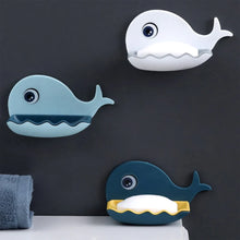 Wall Mounted Fish Design Plastic Soap Case with Drain (2 Section)