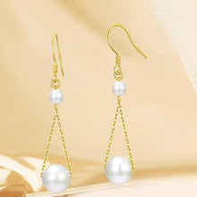 Triangle Pearl Chain Drop Earrings