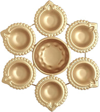 Copper Diya Shape Flower Decorative Bowl for Home