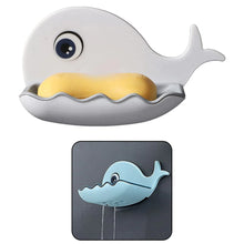Wall Mounted Fish Design Plastic Soap Case with Drain (2 Section)