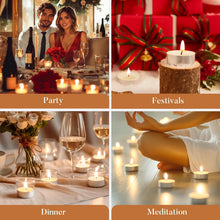 Tea Light Candles – 50 Pack, 4+ Hour Unscented Smokeless Tealights for Home & Events