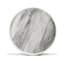 Nayasa Plastic Round Modern Side Coffee Table with an Asthetic Wooden Print