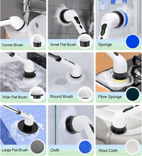 9-in-1 Rechargeable Electric Spin Mop | Versatile Power Scrubber for Bathroom, Floor, Tiles & More | Handheld Cleaning Brush with Interchangeable Heads for Home & Office Use