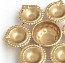 Copper Diya Shape Flower Decorative Bowl for Home