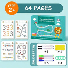 64-Page Magic Tracing Book Set – Reusable Practice Workbook for Kids | Alphabet & Number Writing | Pen Control & Preschool Learning