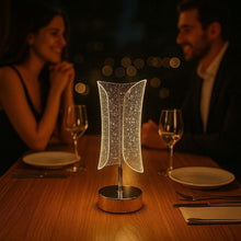 Luxury Crystal Sparkle Bedside Lamp with Golden Metal Base