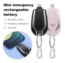 Mini Keychain Power Bank 1500mAh – Type-C Fast Charger for Android