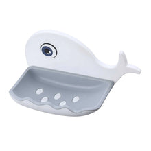 Wall Mounted Fish Design Plastic Soap Case with Drain (2 Section)