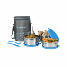 Varmora SS Jumbo Trio Tiffin Set – 3 Steel Containers with Bag