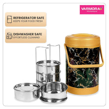 Varmora Jumbo Cosmic Insulated Lunch Box – 4 Tier Stainless Steel Tiffin Set