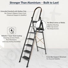 7-Step Folding Ladder – Sturdy Steel, Anti-Skid Safety Steps
