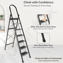 7-Step Folding Ladder – Sturdy Steel, Anti-Skid Safety Steps