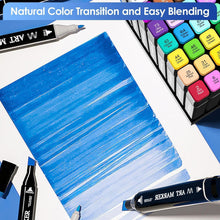 48-Color Dual Tip Alcohol Marker Set – Permanent Felt Tip Pens with Chisel and Fine Tips for Sketching, Drawing, Calligraphy, and Manga Art