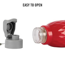 CELLO Puro Wave 900 Water Bottle | Easy Carry Wrist Belt | Covered Drinking Spout | Refrigerator Safe| Plastic Bottle | 660ml, mULTICOLOR